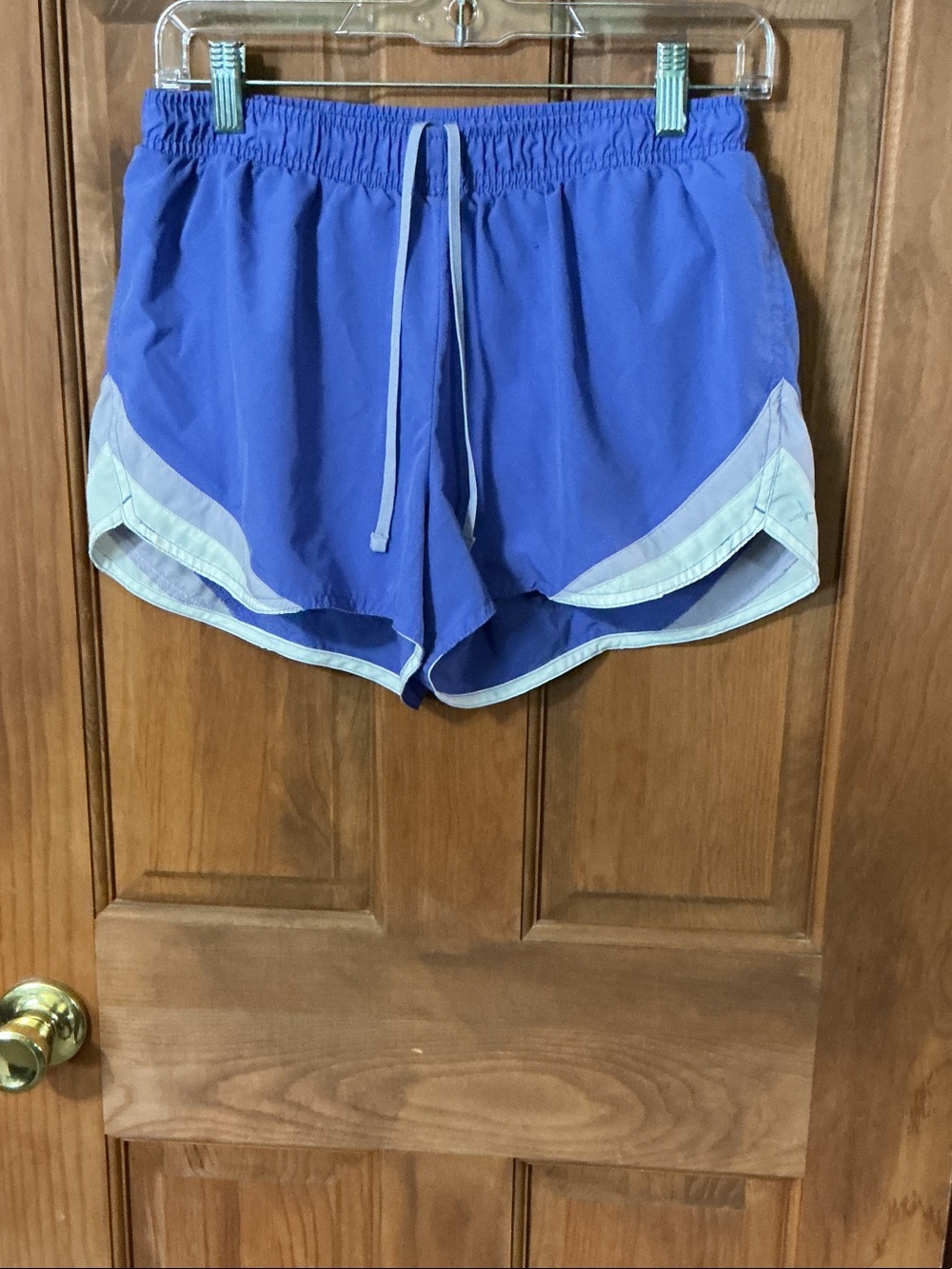 Women’s Athletic Blue Running Shorts with Contrast Trim